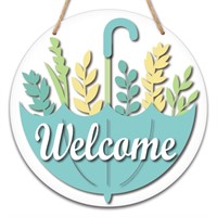 Spring Welcome Sign for Front Door Decor - 10" Fl