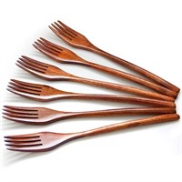 Forks,Wooden Forks, AOOSY 6 Pieces Eco-friendly Ja