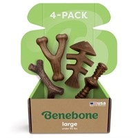 Benebone Large 4-Pack Dog Chew Toys for Aggressive