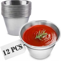 12Pcs Round Ramekin Stainless Steel Sauce Cup - 2.