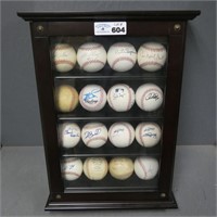 Display Case w/ Signed Baseballs - NO COA