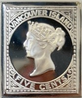SOLID STERLING SILVER VANCOUVER ISLAND STAMP