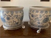 Large Asian Pottery Planters