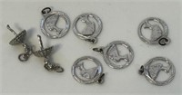NICE LOT OF STERLING SILVER CHARM PENDANTS