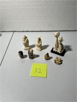 LOT OF COLLECTIBLE FIGURINES ASIAN & CAT