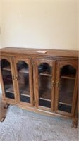 Vintage ball and claw display cabinet, 50 in wide