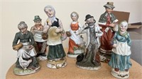 Hand painted, porcelain figurines, old couple,