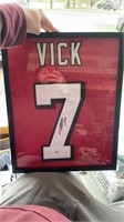 Michael Vick framed Atlanta Falcons autographed je