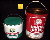 Vintage White Rose grease cans #1.