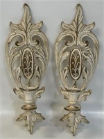 CHIC PR OF VNTG SYROCO WALL SCONCE CANDLE HOLDERS