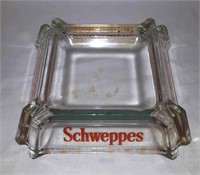 Vintage glass Schweppes ashtray.