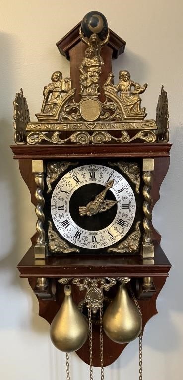 1960's Dutch Zaanse ornate wall clock.