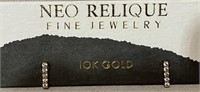 10k gold diamond bar earrings.