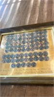 Framed Pennies 75 cents paid in full to Joe