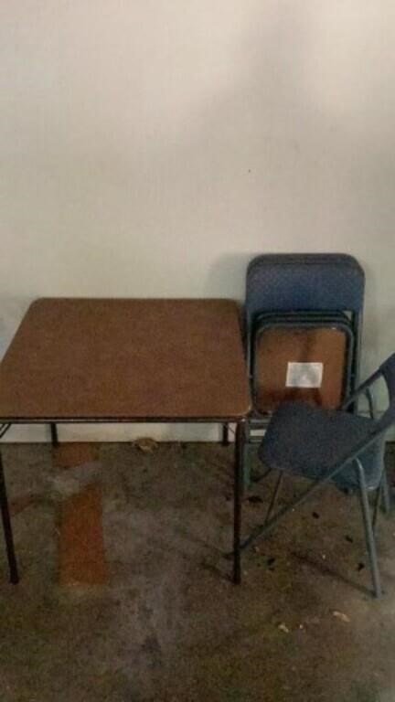 Card Table And 4 Folding Chairs