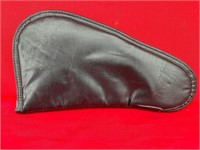 Black Leather Soft Zip-Up Pistol Case