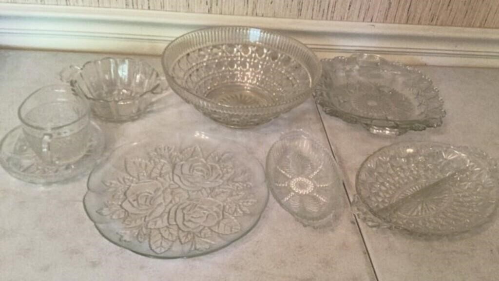Crystal Cut Glass Serving Trays Punch a bowl