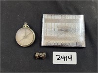 Cigarette Case, Compass, Small Metal Car