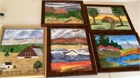 5 Original Watercolor Framed Pieces Largest Being