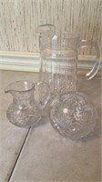 Crystal Cut Glass Pitcher Small Pitcher Rose Bowl