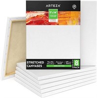 Arteza 11x14 Inch Stretched Canvas, Classic Pack o