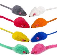 16 Pack Fur Mice with Rattle Sound, Cat Toys Rainb