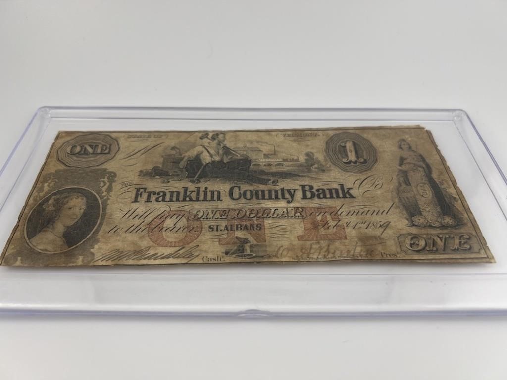 1859 $1 Franklin County Bank
