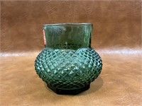 Vintage Made Italy Green Glass Mini Vase