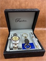 NOS Royalton Watch, Key Chain, Pin Set