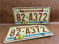 1976 Bicentennial Nebraska License Plates