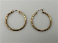 Stamped 585 Gold Hoop Earrings