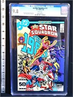 Graded DC All Star Squadron #55 comic, white pages