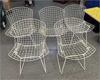 KNOLL MID CENTURY MODERN WIRE CHAIRS FIVE IN TOTAL