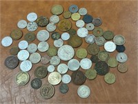 Large Lot of Foreign and US Coins