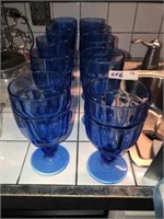Set of 8 Blue Glasses
