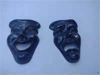 Happy / Sad Theater Masks  "Metal"