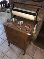 Vintage Iron Butcher Paper Holder + Cabinet (21" W