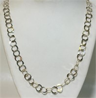 STYLISH HAMMERED STERLING SILVER NECKLACE