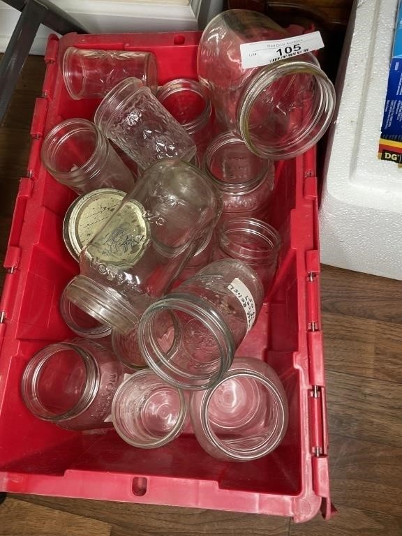 Box lot of canning jars