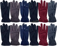 Value Pack Warm Winter Fleece Gloves  12 Pairs