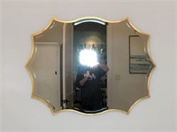 Wood Gilt Framed Beveled Wall Mirror