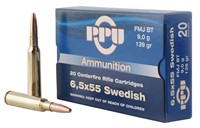 PPU PP6SWF Metric Rifle  6.5x55 Swedish 139 gr Ful