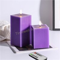 Purple LED Candles  Set of 2  3H 46