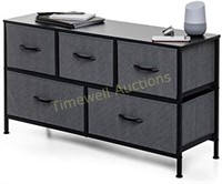 5-Drawer Dark Grey Dresser - 45x20x30