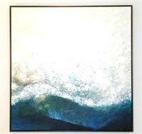 Acrylic Ocean Wave Painting on Canvas