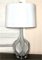 Unusual Bedside Lamp with Fabric Shade