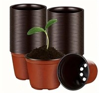 20pcs, 4in Plant Nursery Pots With Drainage Ho