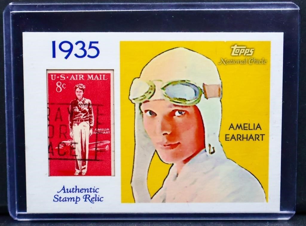 Topps National Chicle Amelia Earhart stamp card