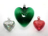 Art Glass Heart Ornaments