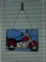Motorcycle stained glass decor